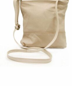 Genuine Leather Ruth Sling Bag -Biege
