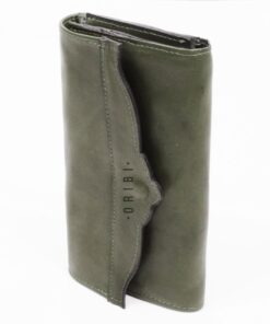 Genuine Leather Scallop Premium Purse / Wallet - Olive