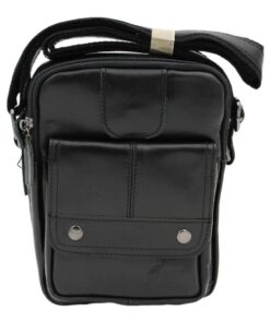 Genuine Leather Shoulder Bag Crossbody - Black