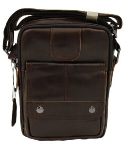 Genuine Leather Shoulder Bag Crossbody - Brown