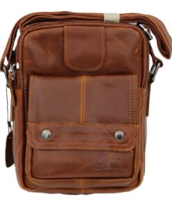Genuine Leather Shoulder Bag Crossbody - Tan