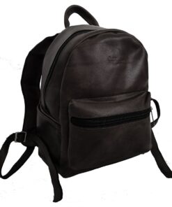 Genuine Leather Small Backpack - Onyx