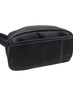 Genuine Leather Toiletry Bag - Large - Midnight