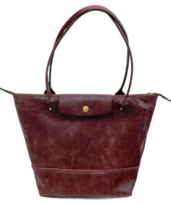 Genuine Leather Tote handbag - Cherry