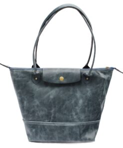 Genuine Leather Tote handbag - Denim