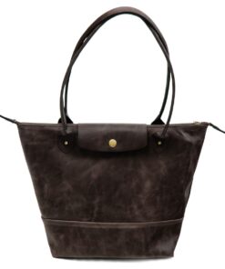 Genuine Leather Tote handbag - Saddle