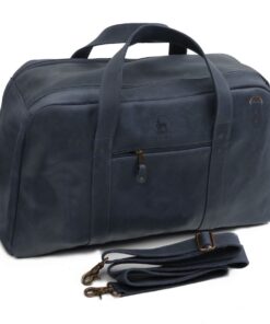 Genuine Leather Travel Bag - Oribi - Denim Navy
