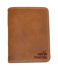 Genuine Leather Travel Passport Holder - Ladies Pecan