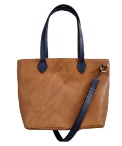 Genuine leather Ultimate Tote - Large Duel Tone Range - Toffee and BlueBlack