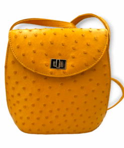 Genuine Ostrich Leather Crossbody Bag (The Phillipa) - Buttercup