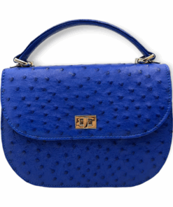 Genuine Ostrich Leather Crossbody Bag (The Sophia) - Royal Blue