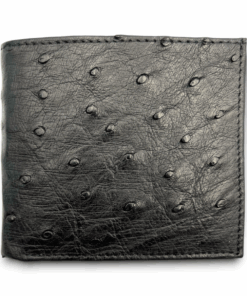 Genuine Ostrich Leather Men's Wallet (Card Holder) - Classic Black