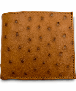Genuine Ostrich Leather Men's Wallet (Card Holder) - Cognac Tan
