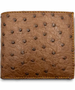 Genuine Ostrich Leather Men's Wallet (Coin Pouch) - Kango Tabac Brown