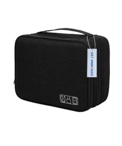 GET UNBOXED Double Layer Travel Electronics Accessories Organizer Bag Black - Black