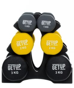GetUp 12kg Neoprene Dumbbell Set & Stand