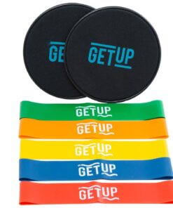 GetUp Power Resistance Bands And Slider Set Includes Bag