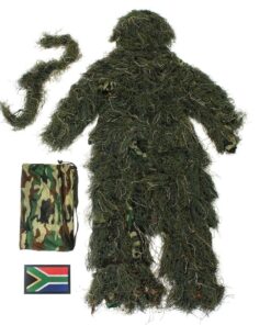 Ghillie Suit With SA Velcro Patch P.L.A. Camouflaged Clothing - Jungle Green