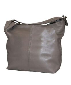 GIO-5018 Full Grain Genuine Leather Stylish Tote Hand & Shoulder Bag - Cloud Grey