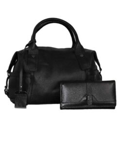 GIO-5036+GIO-1023 Full Grain Genuine Leather Shoulder Bag with Purse