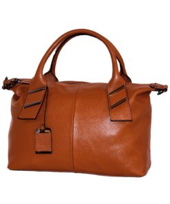 GIO-8010 Full Grain Genuine Leather Stylish Everyday Designer Shoulder Bag - Caramel