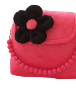 Girls Floral Decor HandBag - Rose Red