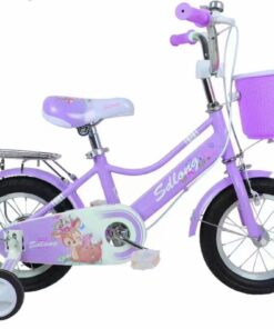 Girl's Sport Bicycle with Carrier Rack + Key Chain - Purple