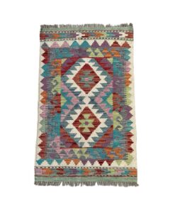 Glam & Decor Artistic Vibrant Afghan Chobi Kilim - 90 x 60 cm