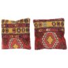 Glam & Decor - Traditional Rustic Yellow Red Throw Pillow - Set of 2