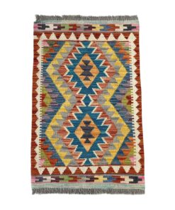 Glam & Decor Unique Handmade Choubi Kilim Bedside Small Rug - 90 x 60 cm