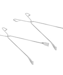 Glamping - Stainless Steel 60cm Long Handle Clips Scissor Braai Tong 2Piece