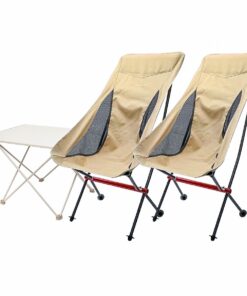 Glamping - Ultralight Folding Camping Table + 2 Chair (Medium Beige)