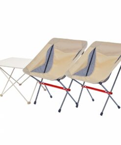 Glamping - Ultralight Folding Camping Table + 2 Chair (Small Beige)