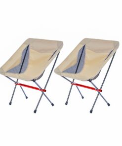 Glamping - Ultralight Portable Folding Camping Chair x 2 (Beige)
