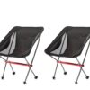 Glamping - Ultralight Portable Folding Camping Chair x 2 (Black)