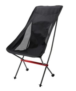 Glamping - Ultralight Portable High-Back Folding Camping Chair - Black