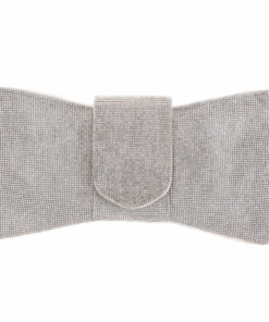 Glistening Bow Evening Purse - Silver