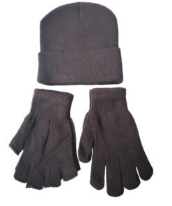 Gloves , Fingerless Gloves and Beanie Set