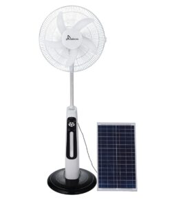 GMC - Rechargeable Pedestal Fan with Solar Panel - LED - USB - 16 Inch