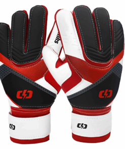Goalkeeper Gloves with Strong Grips Palms Breathable Football Soccer Gloves - Red - L
