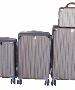 Gold 4-Piece ABS Luggage Set with Spinner Wheels, Telescoping Handles&Locks