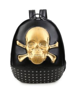 Gold Embossed Skull and Bones Backpack (BP-3077-GO)