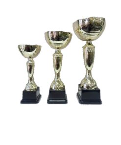 Gold Metal Cup Trophies - NC004 A,B,C - Pack of 3