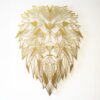 Golden Geometric Lion Majesty Wall Art Decor - 78x58cm