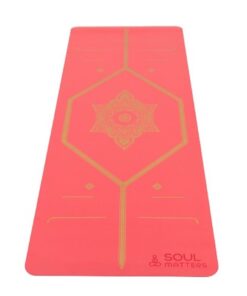 Golden Hexagon PU Yoga Mat by Soul Lifestyle - Red