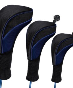 Golf Head Covers 3 Piece - Black, Blue