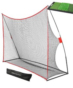 Golf Net Golf Hitting Net 3x2.1x0.9m with 3in1 Golf Training Turf Lawn 65x30cm