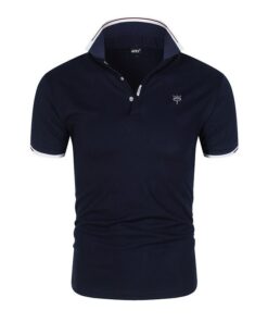 Golf Shirts For Men Polo Shirts Plain T Shirts For Men - APEY- Navy Pacific - XL