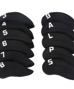 Golfs Iron Club Head Cover Black Windowless Numbers 11 - Pack