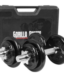 GORILLA SPORTS SA - 20KG Dumbbell Set with Case - Black